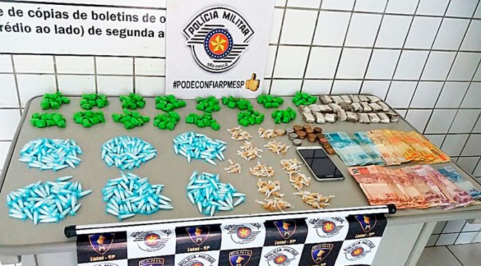 Cocaína, maconha e crack apreendidos em casa na Fundação