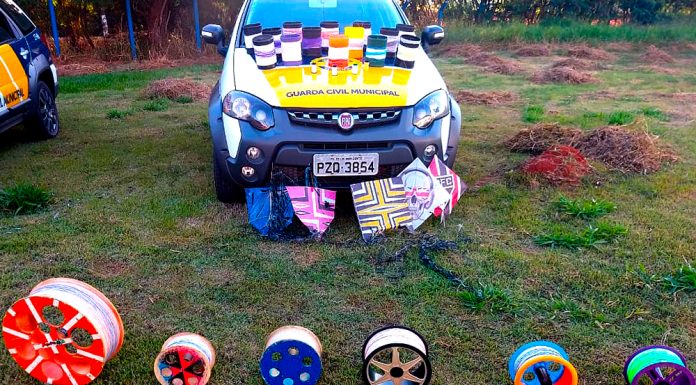 GCM realiza operação para impedir uso de cortantes em linha de pipa