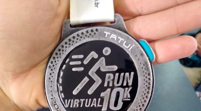 Com máscaras e de forma individual, atletas participam de corrida virtual