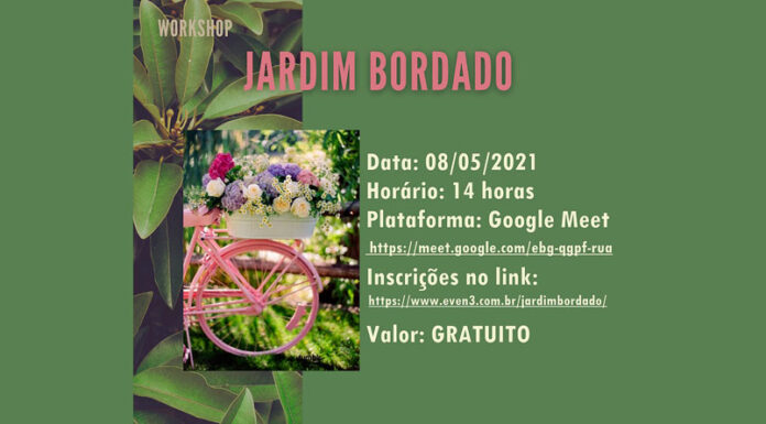 Workshop de bordado será promovido de graça e online