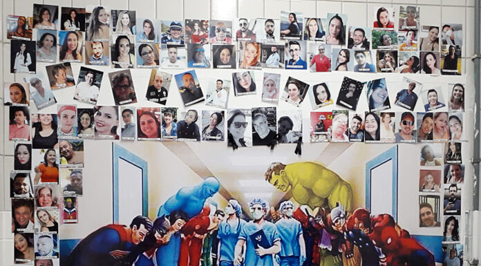 Pronto-Socorro cria mural em homenagem a profissionais