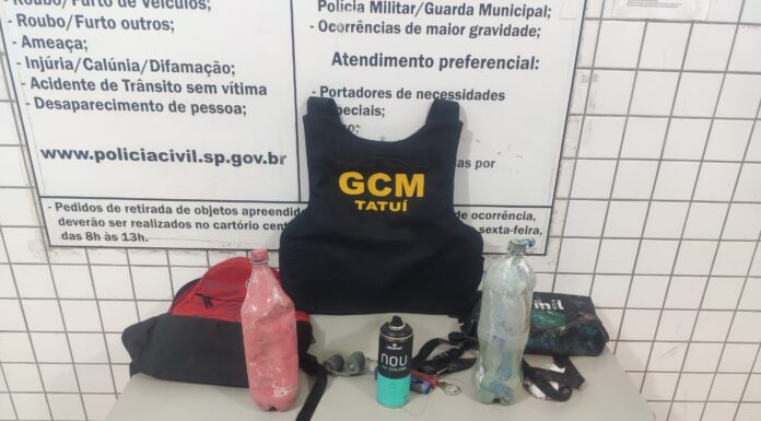 GCM prende dois suspeitos de pichar muro da “Eugênio Santos”, em Tatuí