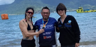 Nadador compete em Ilhabela e termina em 6º lugar em categoria