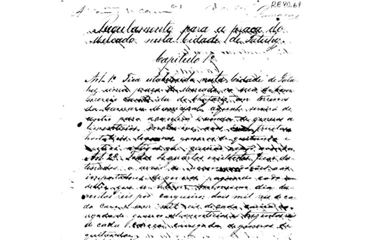 A Rua do Comércio, o Largo da Cadeia e a 1ª Praça do Mercado