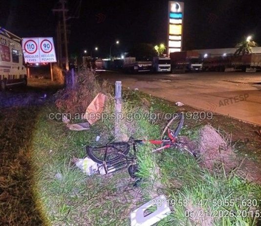 Ciclista morre em Tatuí ao tentar atravessar rodovia