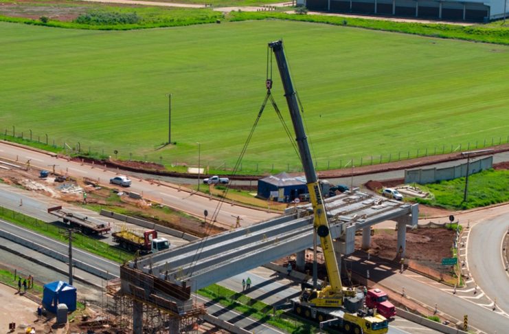 Novo viaduto em Tatuí atinge 36% de avanço com o içamento de vigas